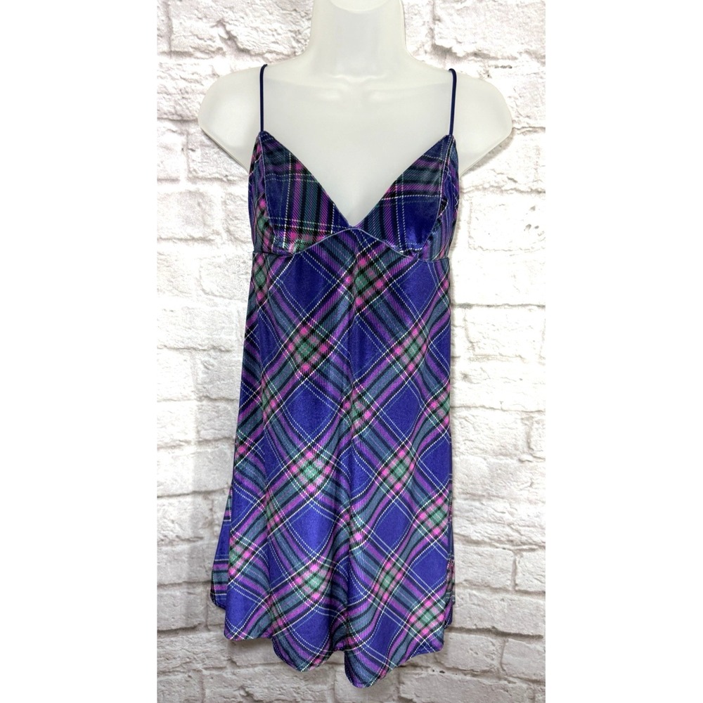 Victorias Secret Velvet Plaid Chemise Nightgown‎ Babydoll Lingerie Cher Clueless